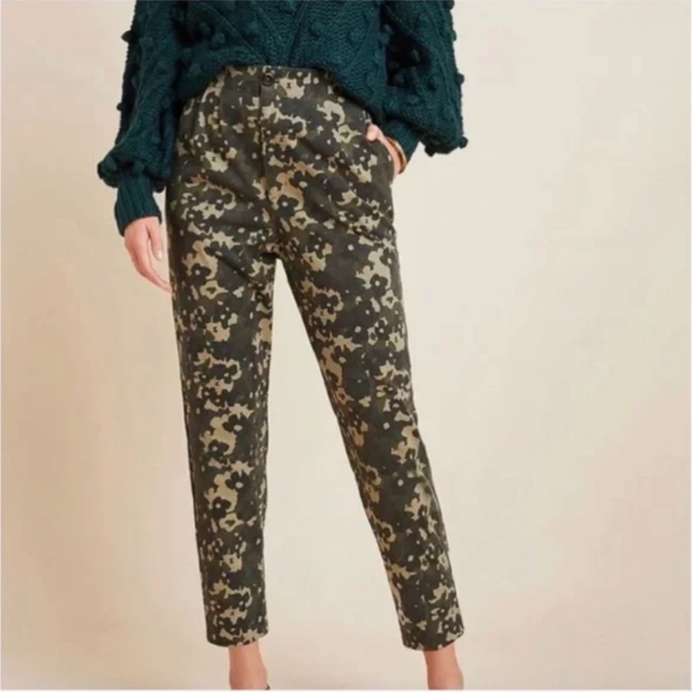 Floral Camo High Waisted Peasant Hipster Hippie Art Deco Paperbag Boho Trousers